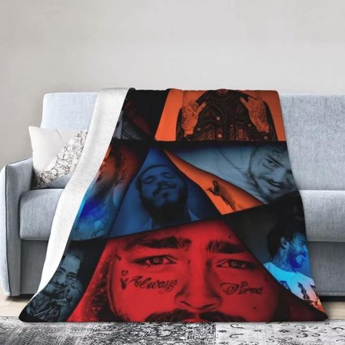 Post Malone Couverture De Collage En Peluche Super Douce Toutes Saisons Pour Canap-Lit