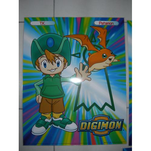 Poster Gant (51x41cm) Digimon Digital Monsters (Neuf) : Tk + Patamon