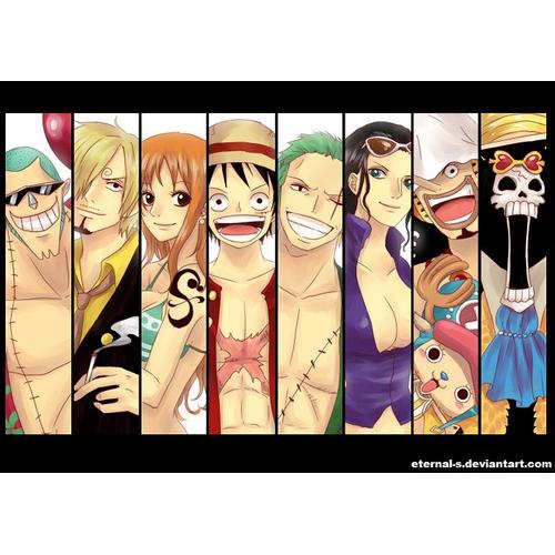 Poster One Piece Luffy Zorro Nami Sanji Usopp Robin Brook Chopper Franky