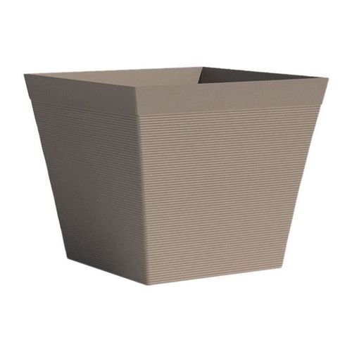Pot Carr - Garden Id - Green Care Impact Taupe - 39 X 33 Cm - Garanti 10ans - 100% Recycl - Uv/Gel Rsistant