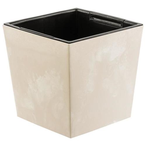 Pot De Fleur Carre En Plastique Avec Insert Aspect Beton Bote A Fleur Creme Beige 14 L Capacite