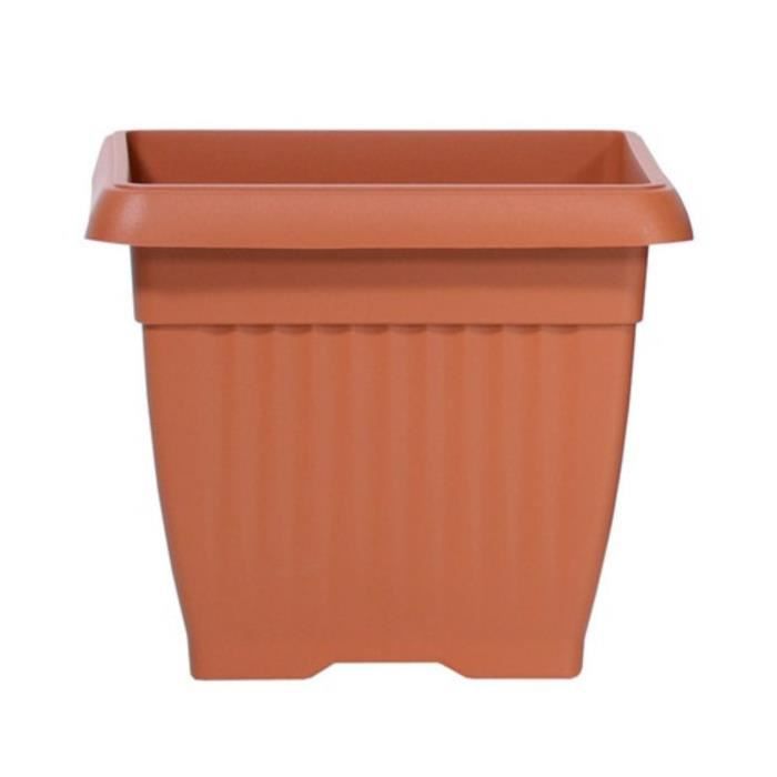 Pot De Fleurs Carr 42 L Cache Pot Jardinire En Plastique Marron 45x45x35 Cm Usage Interieur Exterieur