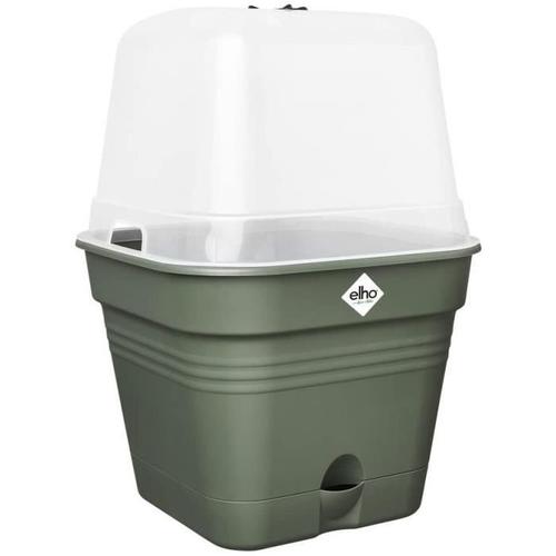 Pot De Fleurs Carr Green Basics - Plastique - Rservoir - 20 - Leaf Green