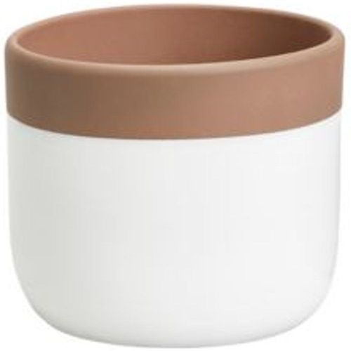 Pot Rond Argile Semi-?Maill? Blanc - 10 5?Cm