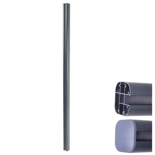 Poteau En Aluminium Pour Clture Sarthe En Wpc, Pilier, Systme De Connexion 1,86   Gris