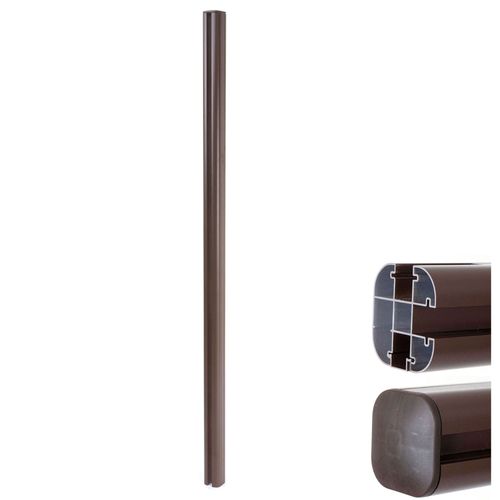 Poteau En Aluminium Pour Clture Sarthe En Wpc, Pilier, Systme De Connexion 1,86   Marron