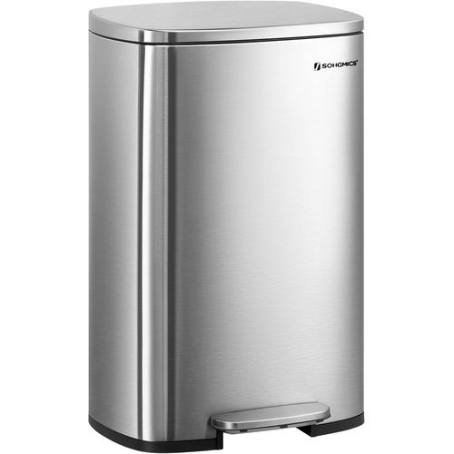 Poubelle De Cuisine 50l  Pdale, Avec Seau Intrieur En Plastique, Couvercle, Argent