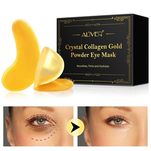 Poudre  Collagne Cristal Dor, 50 Pices, Patchs Pour Les Yeux, limine Les Cernes, Beaut Des Yeux, Soins Pour La Peau