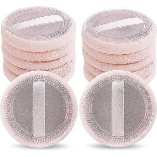 Poudre Libre Puff Pink Cotton Pads Maquillage Du Visage Velours Avec Ruban Applicateurs Setting Round Make Up Ombre  Paupires Correcteur Cosmtiques Spongepink 12 P