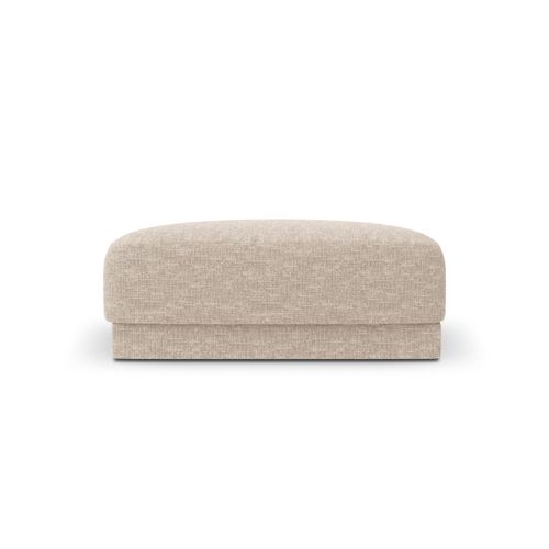 Pouf 1 Place En Tissu Chenille Beige