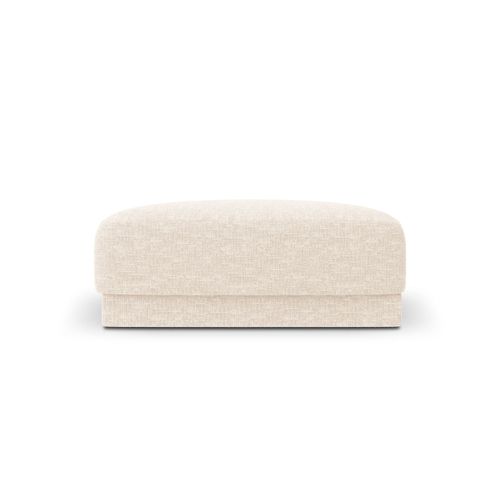 Pouf 1 Place En Tissu Chenille Beige Clair