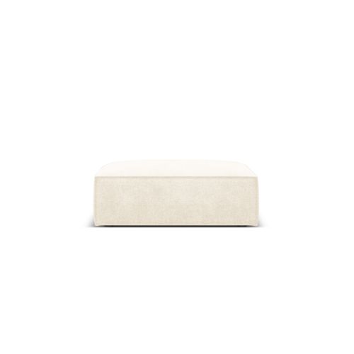 Pouf 1 Place En Tissu Chenille Beige Clair