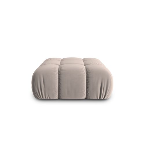 Pouf 1 Place En Tissu Velours Beige