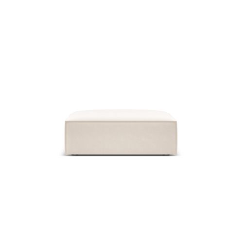 Pouf 1 Place En Tissu Velours Beige Clair
