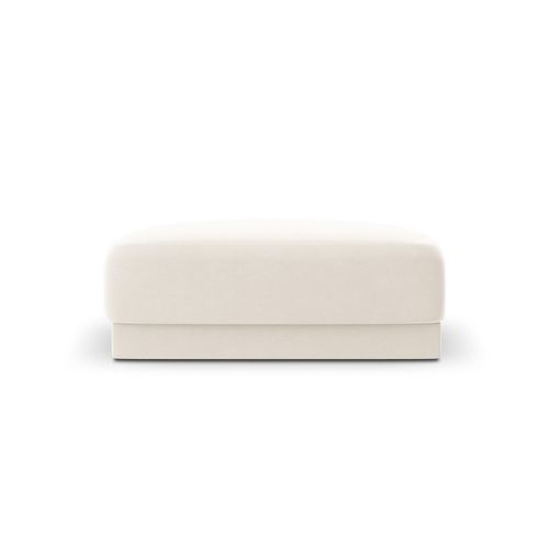 Pouf 1 Place En Tissu Velours Beige Clair