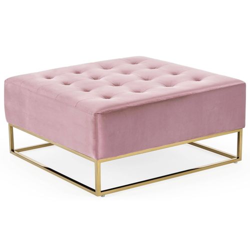 Pouf Carr Velours Rose