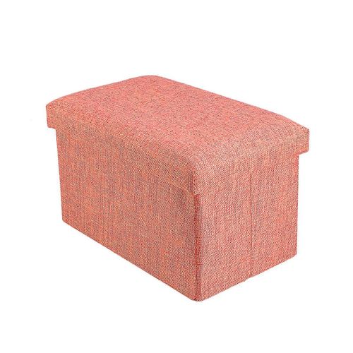 Pouf De Rangement Pliable Avec Coffre  Jouets Pliable, Bote De Rangement En Tissu Lin, Repose-Pieds Pour Chambre  Coucher Et Salon