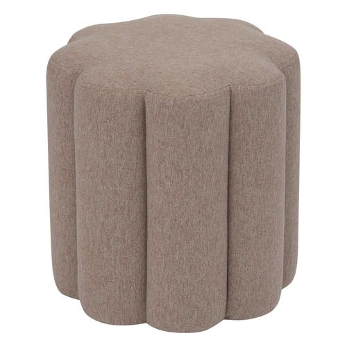 Pouf Design Floral En Tissu - Beige