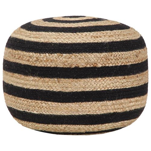 Pouf Fait  La Main Noir 45 X 30 Cm Jute - Vidaxl