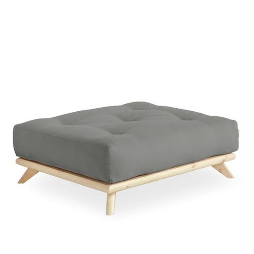 Pouf Futon Senza Pin Naturel Coloris Gris De 90 X 100 Cm.