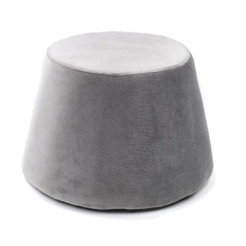 Pouf Recouvert De Velours Gris Clair 31.5 X 34 X 46.5 Cm