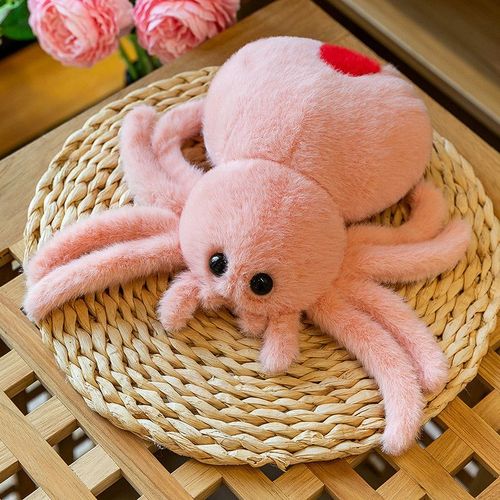 Poupe araigne en peluche, jouet  queue rouge, oreiller insecte, poupe drle et dlicate, poupe de chiffon Rose-25 cm (0,14 kg)