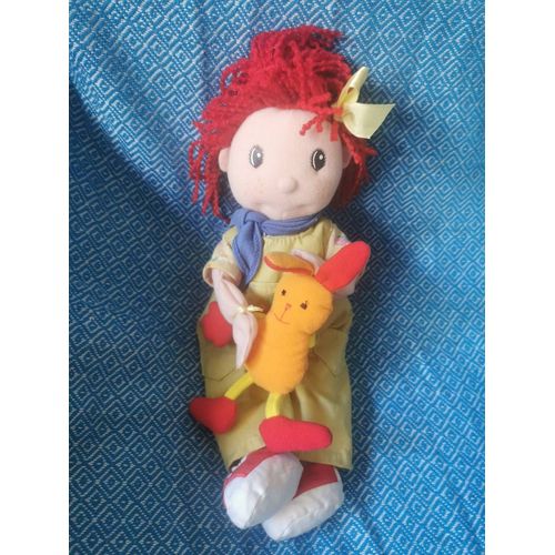 Poupe Chiffon Maggie Raggies Salopette Cheveux Rouge Cheveux Rouge Doudou Lapin Zapf Creation