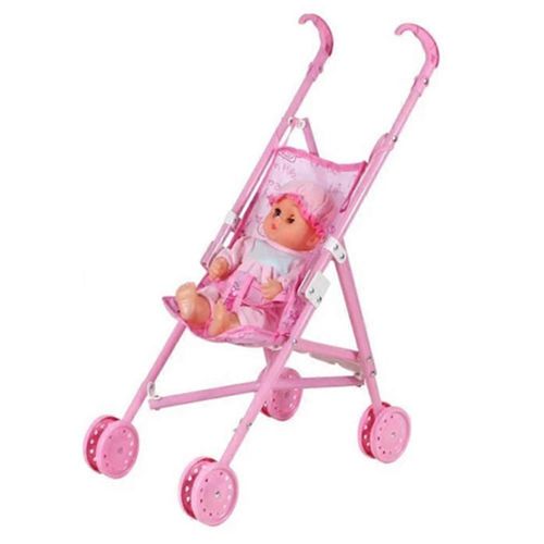 Poupe de bb avec chariot Ensemble de poussette de poupe de bb Jouet de jeu de simulation pour enfants