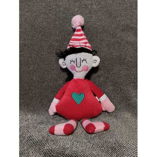 Poupe De Nol Vert Et Rouge - Peluche Lutin Coeur
