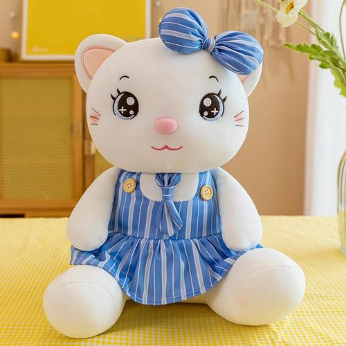 Poupe En Peluche Adorable Finement Cousu Pp Coton Kitty Jouet En Peluche Avec Jupe En Dentelle Pour La Maison Ornament_Green_40cm