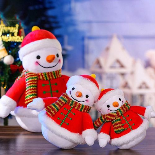 Poupe En Peluche Broderie Yeux Drle Expression 3d charpe Bonhomme De Neige Jouet En Peluche Pour Home_22cm