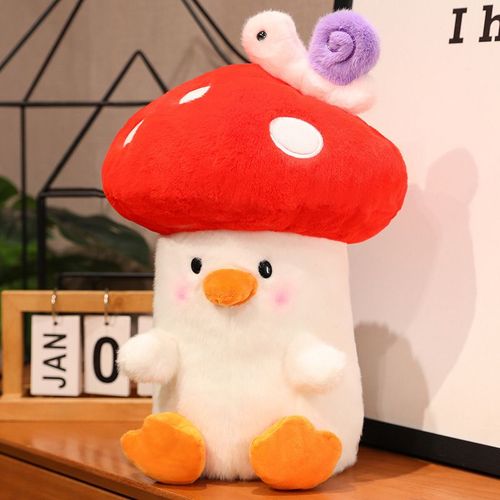 Poupe en peluche de poulet champignon de dessin anim poupe de poulet escargot mignonne poupe de mariage runion annuelle Poulet aux champignons rouges - 55 cm 0,67 kg