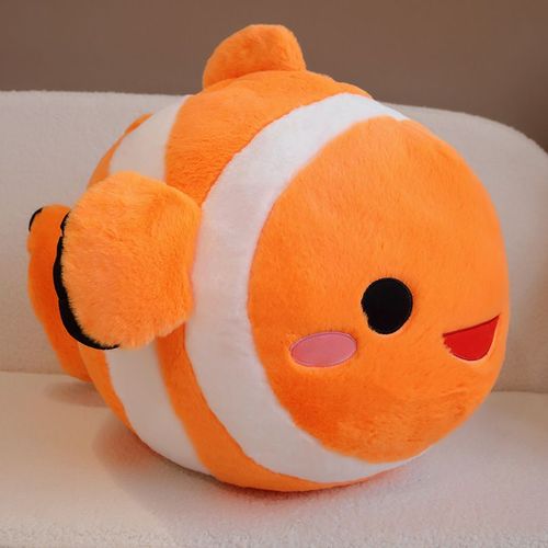 Poupe en peluche poisson-clown Poupe ocanarium Poupe Ragdoll Oreiller poisson rouge Poisson clown - 60 x 40 cm (1,2 kg)