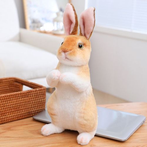 Poupe Lapin, Accessoires De Photographie, Pose Debout, Jouet En Peluche Mignon Lapin Brun Assis - Grande Taille Hauteur Assise 30 Cm 0,18 Kg