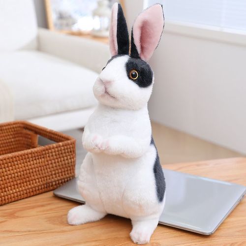 Poupe Lapin, Accessoires De Photographie, Pose Debout, Jouet En Peluche Mignon Lapin Noir Assis - Grande Taille Hauteur Assise 30 Cm 0,18 Kg