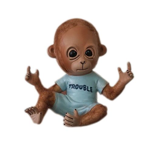 Poupe Petit Singe Mignon En Rsine Haute Densit, Sans Odeur, Fabrication Soigne, Longue Dure, Chambre  Coucher, Bureau Familial, 20cm, 1 Pices