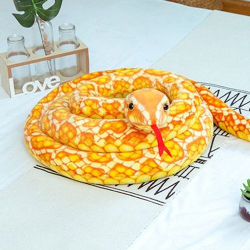 Poupe Python, Accessoires Amusants, Jouet En Peluche, Serpent Nouveau Jaune Lm-280cm