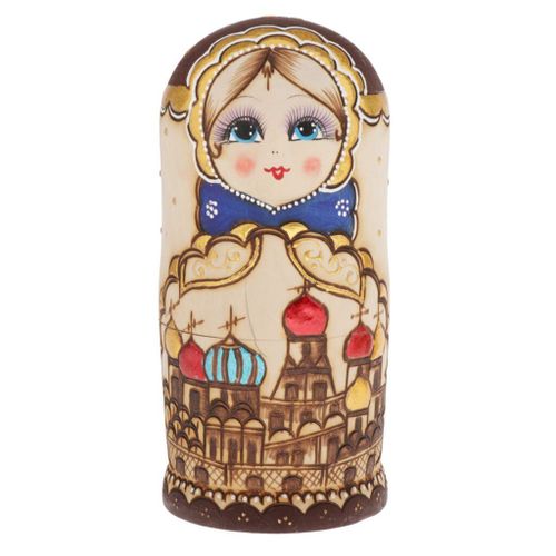 Poupes Russes En Bois, 10 Pices, Embotables, Chteau Color, Artisanat Matrioshka Imprim