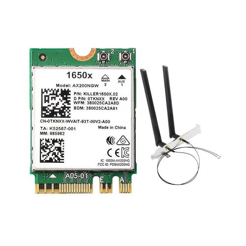 Pour 1650x carte wifi + 8db kit dantenne ax200ngw 3000mbps 2.4g 5g wifi 6 + bt 5.1 gigabit carte sans fil f