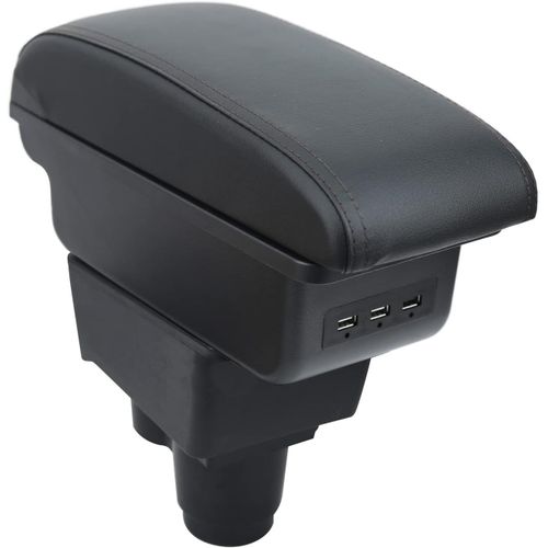 Pour Dacia Duster Ii 2018-2023 Accoudoirs Convient Avec Compartiment De Rangement Central Console Organ Ur Cuir Noir[X3398]