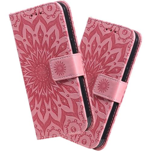 Pour Galaxy A41(Eu Version), Cuir Pu 3d En Relief Pour Flip Closure Stand Coque Pour Samsung Galaxy A41 Sunflower Pink Kt