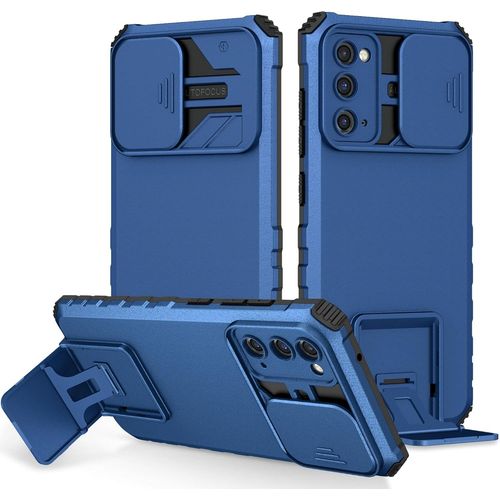 Pour Galaxy Note20 Ultra Coque Pour Samsung Galaxy Note20 Ultra Coque De Tlphone Portable Pc Backptare+Tpu Soft Shell+Ring Stand Ltw-Gz Blue