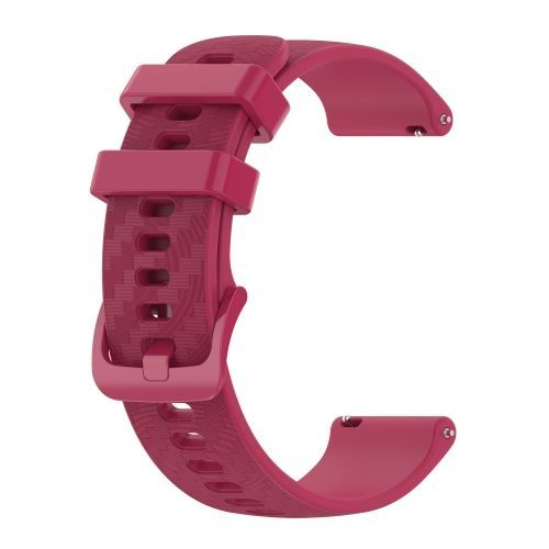 Pour Garmin Vivomove Style 20mm Bracelet En Silicone Raye En Fibre De Carbone - Bordeaux