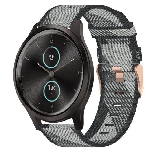 Pour Garmin Vivomove Style 20mm Bracelet Tiss En Nylon - Gris