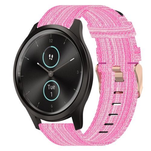 Pour Garmin Vivomove Style 20mm Bracelet Tiss En Nylon - Rose