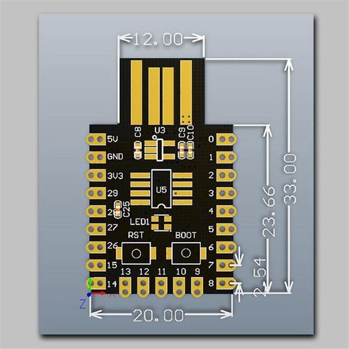 Pour la carte de dveloppement de microcontrleur Flash RP2040 USB Type-A Version 4MB Module de carte de dveloppement