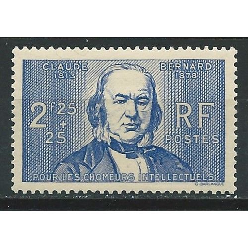 Pour Les Chmeurs Intellectuels, Claude Bernard, Timbre France Neuf* Avec Infime Trace De Charnire 1939 N 439