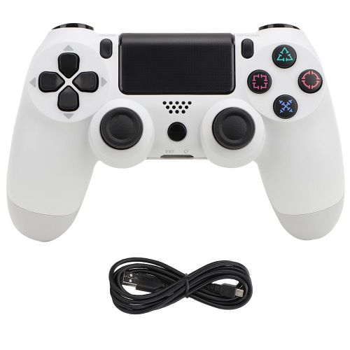 Pour Manette De Jeu Ps4, PoignéE De Jeu, Manette De Jeu Filaire Usb Avec CâBle De DonnéEs (Blanc)