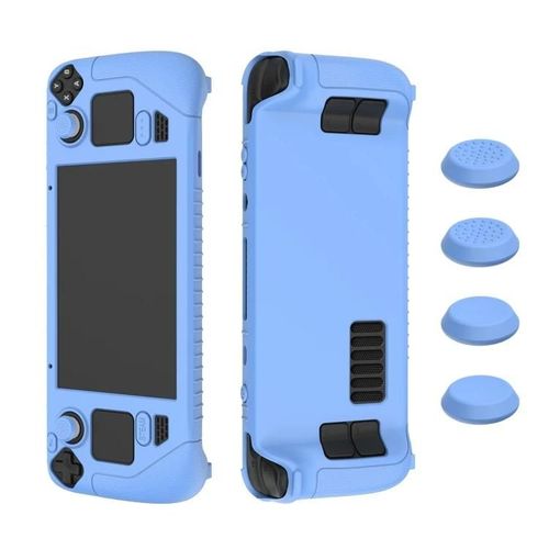 Pour Manette De Jeu Steam Deck tui De Protection En Silicone Souple Avec 4pcs Key Cap Sd001 (Bleu Lumineux) Bleu Lumineux