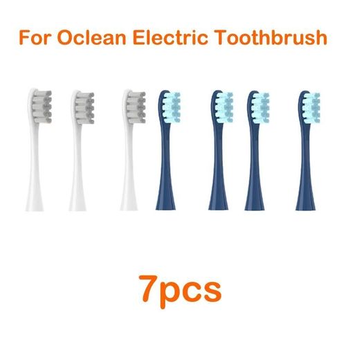 Pour Oclean Flow/X/ X Pro/ Z1/ F1/ One/ Air 2 /Se Ttes De Brosse Doux Dupont Sonique Brosse  Dents Poils Sous Vide 7 Pices Ttes De Rechange-3grey 4dark Bleu